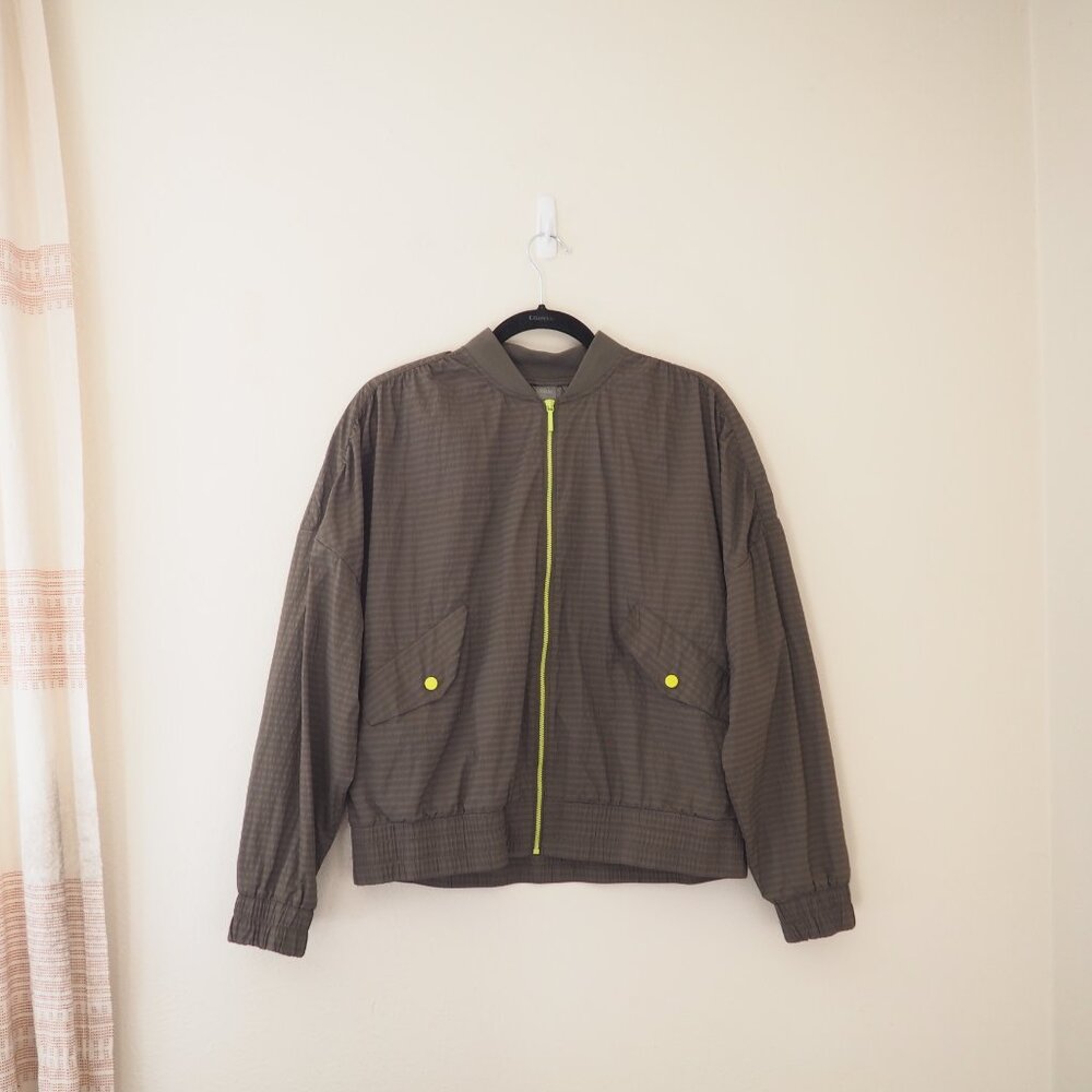 !! Zuda Fortitude Olive Green Windbreaker Lightweight Bomber Jacket sz S - Picture 2 of 7